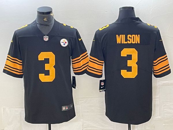 Men Pittsburgh Steelers #3 Wilson Black 2024 Nike Vapor Untouchable Limited NFL Jersey->los angeles dodgers->MLB Jersey